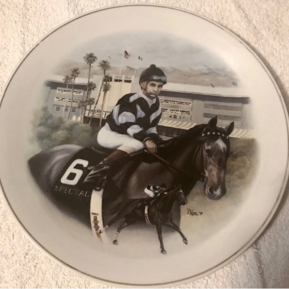 1996 Santa Anita Collector's Plates "Bill Shoemaker" by Patty Kessel
